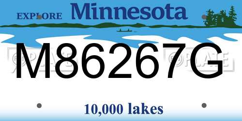 M86267G Minnesota License Plate