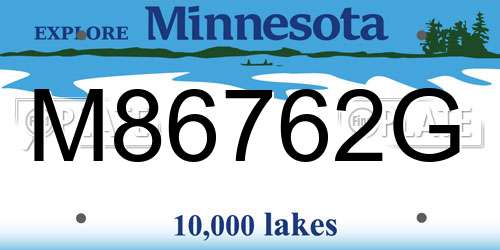 M86762G Minnesota License Plate