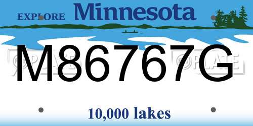 M86767G Minnesota License Plate