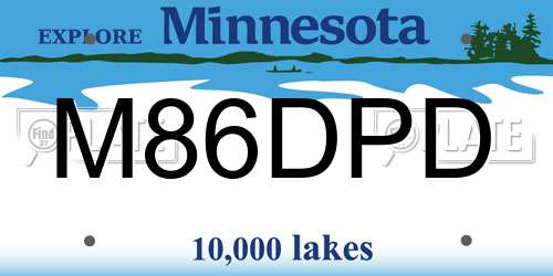 M86DPD Minnesota License Plate