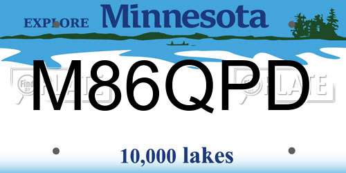 M86QPD Minnesota License Plate