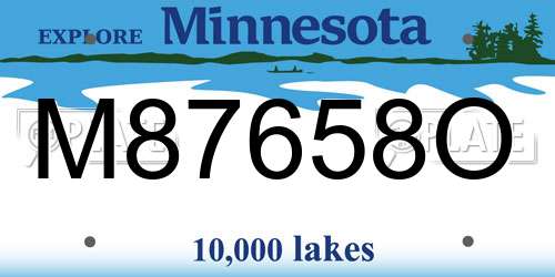 M87658O Minnesota License Plate
