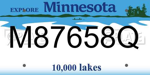 M87658Q Minnesota License Plate