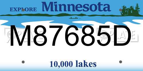 M87685D Minnesota License Plate