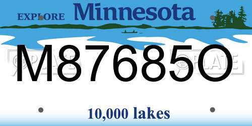 M87685O Minnesota License Plate