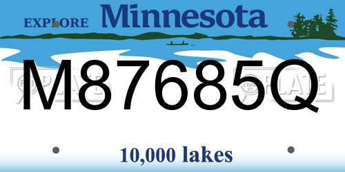 M87685Q Minnesota License Plate