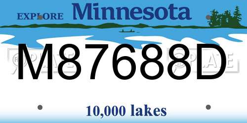 M87688D Minnesota License Plate