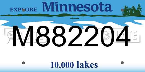 M882204 Minnesota License Plate