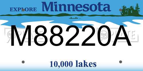 M88220A Minnesota License Plate