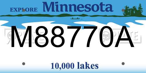 M88770A Minnesota License Plate