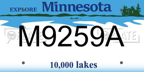 M9259A Minnesota License Plate