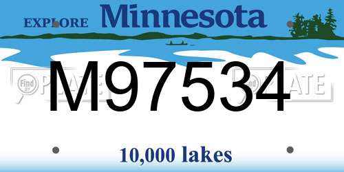 M97534 Minnesota License Plate