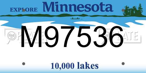 M97536 Minnesota License Plate