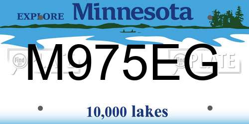 M975EG Minnesota License Plate