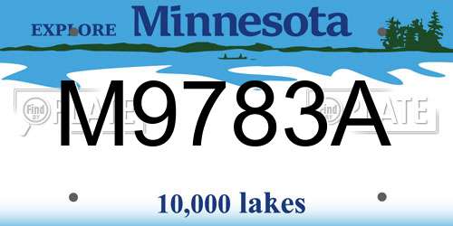 M9783A Minnesota License Plate