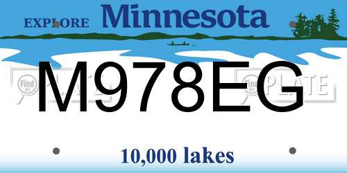 M978EG Minnesota License Plate