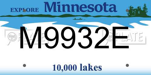 M9932E Minnesota License Plate