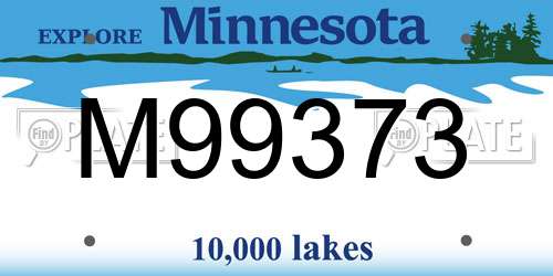 M99373 Minnesota License Plate