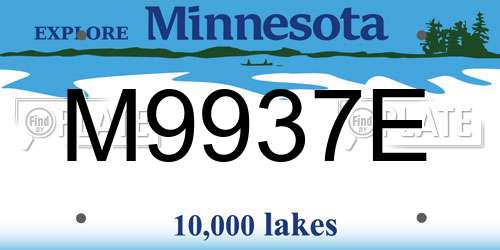 M9937E Minnesota License Plate