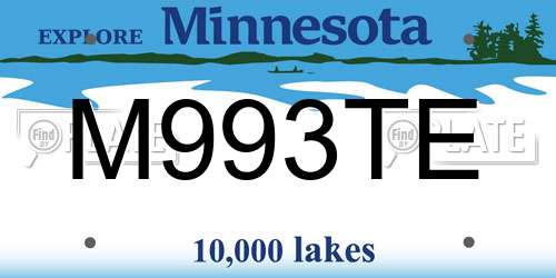 M993TE Minnesota License Plate