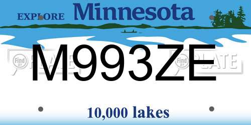 M993ZE Minnesota License Plate
