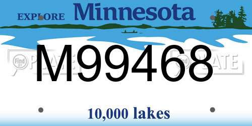 M99468 Minnesota License Plate