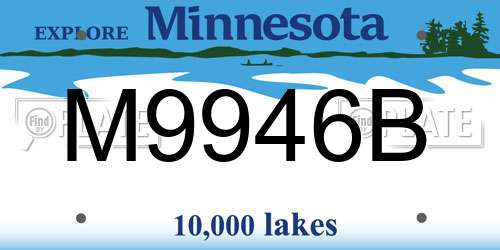M9946B Minnesota License Plate