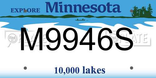 M9946S Minnesota License Plate