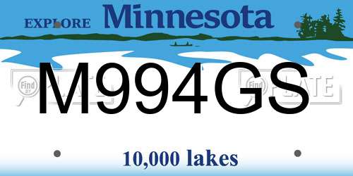 M994GS Minnesota License Plate