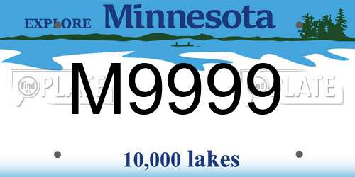 M9999 Minnesota License Plate