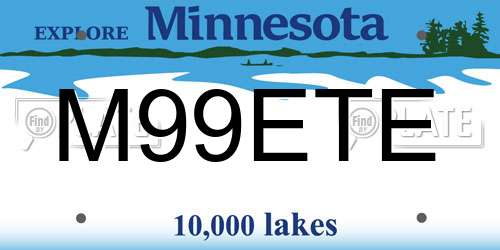 M99ETE Minnesota License Plate