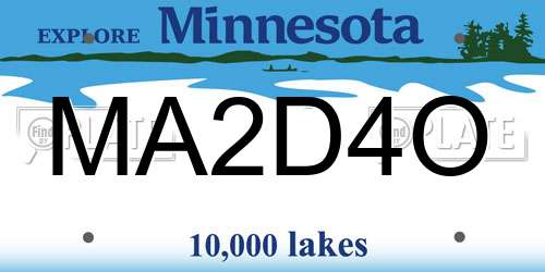 MA2D4O Minnesota License Plate