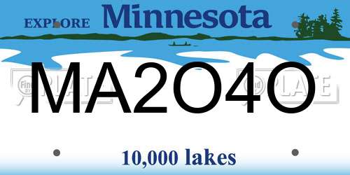 MA2O4O Minnesota License Plate