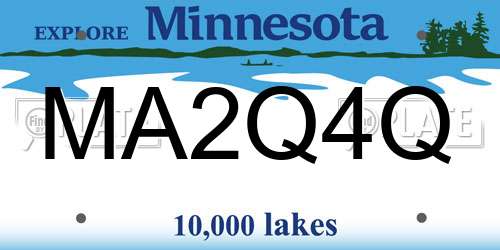 MA2Q4Q Minnesota License Plate