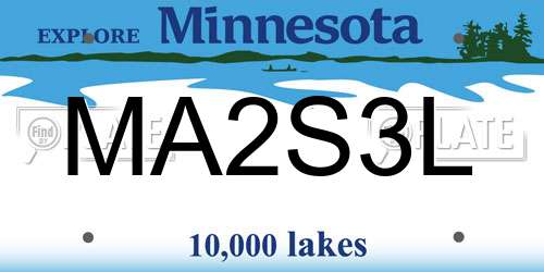 MA2S3L Minnesota License Plate