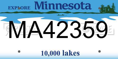 MA42359 Minnesota License Plate