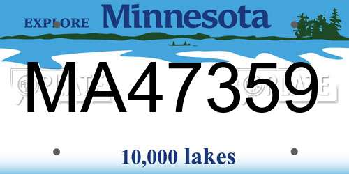 MA47359 Minnesota License Plate