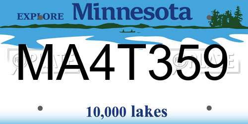 MA4T359 Minnesota License Plate