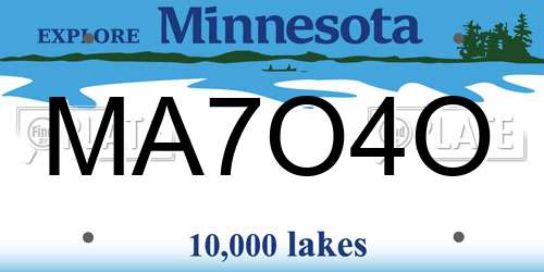 MA7O4O Minnesota License Plate