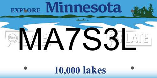MA7S3L Minnesota License Plate