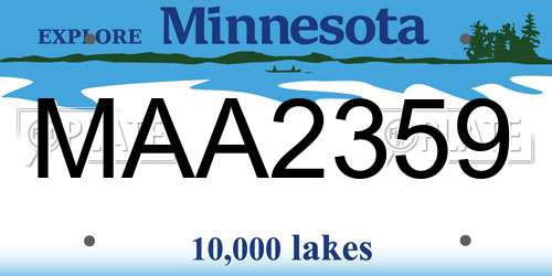 MAA2359 Minnesota License Plate