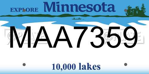 MAA7359 Minnesota License Plate