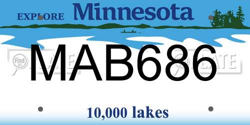 MAB686 Minnesota License Plate