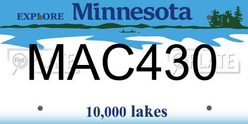 MAC430 Minnesota License Plate