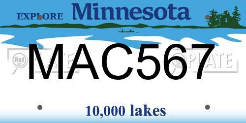 MAC567 Minnesota License Plate