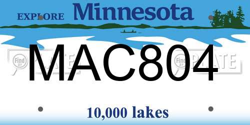 MAC804 Minnesota License Plate