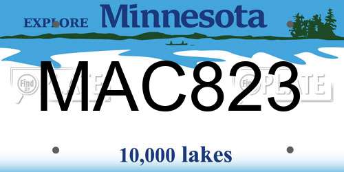 MAC823 Minnesota License Plate