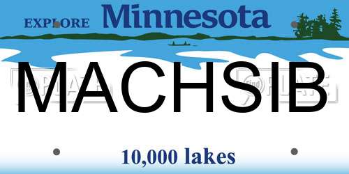 MACHSIB Minnesota License Plate