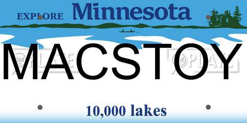 MACSTOY Minnesota License Plate