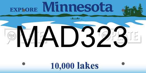 MAD323 Minnesota License Plate